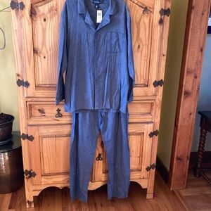 Men Club Room blue houndstooth plaid 2 piece flannel pajamas size L - NWT